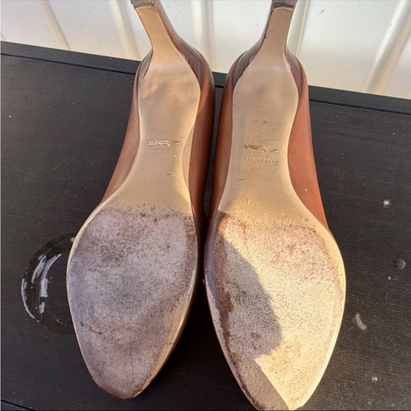 Salvatore Ferragamo Brown Leather Pumps 11 B - Picture 4 of 5